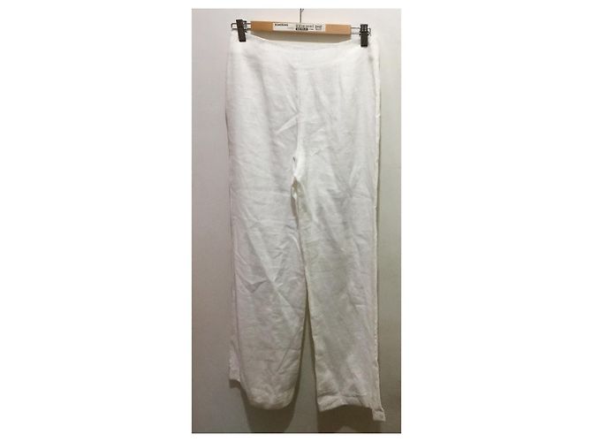 Hobbs Leinen Marlene Hose Weiß - Ansicht 2