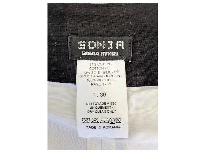 Vestido Sonia By Sonia Rykiel Blanco de Rayas de Algodón - vista 3