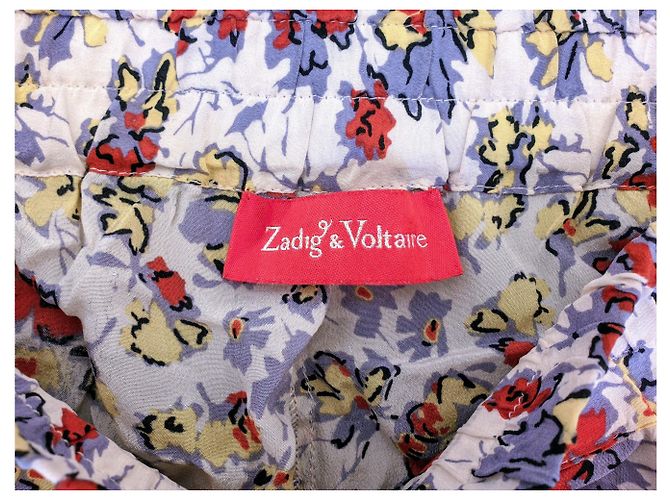 Zadig & Voltaire Karottenhose Blumen Beige Seide - Ansicht 2