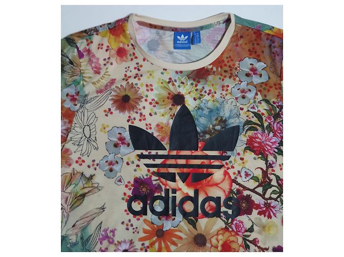 T-shirt Adidas floreale multicolore - vista 2