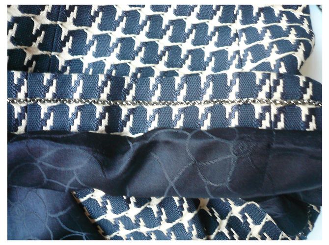 CHANEL Jacket Style Hahn Fuß T.44 Marineblau - Ansicht 7