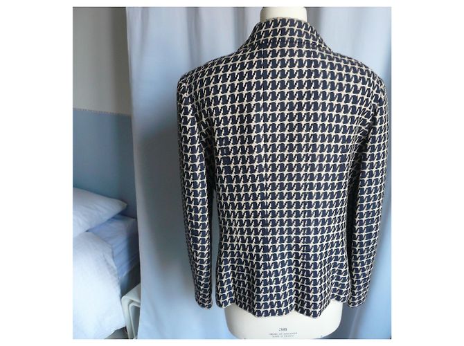 CHANEL Jacket Style Hahn Fuß T.44 Marineblau - Ansicht 8
