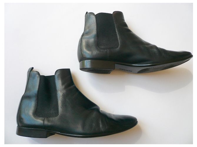Hermès HERMES Men's leather boots T41,5 IT Black - view 2