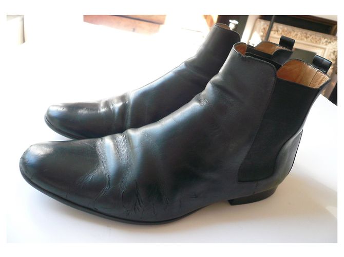 Hermès HERMES Men's leather boots T41,5 IT Black - view 4