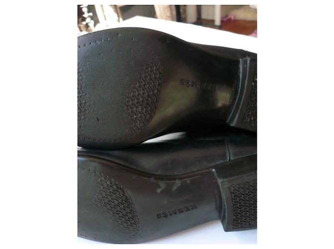 Hermès HERMES Men's leather boots T41,5 IT Black - view 8
