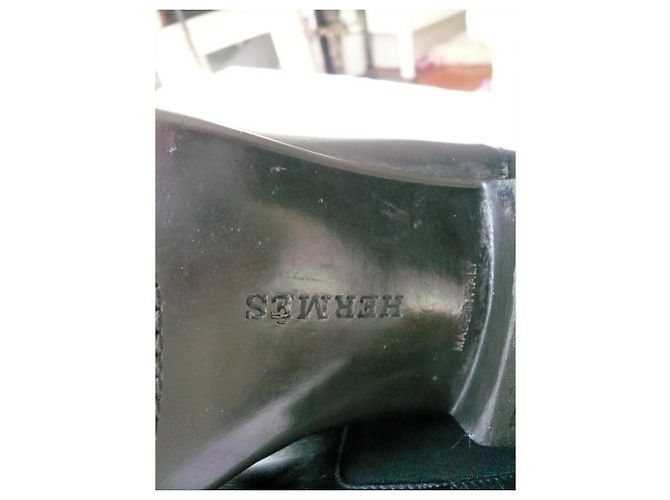 Hermès HERMES Men's leather boots T41,5 IT Black - view 9