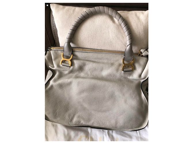 Chloé Marcie bolsa dupla de couro de bezerro Cinza - vista 2