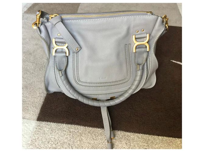Chloé Marcie bolsa dupla de couro de bezerro Cinza - vista 3