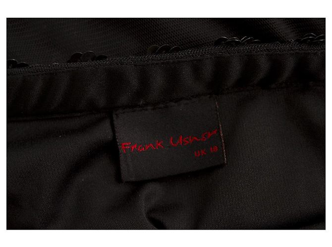 Gonna da sera lunga lunga con paillettes perline nere Frank Usher taglia UK 18 US 14 Nero - vista 3