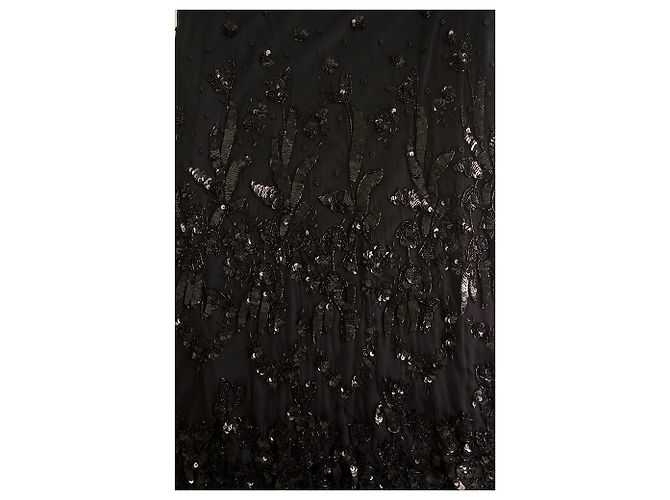 Gonna da sera lunga lunga con paillettes perline nere Frank Usher taglia UK 18 US 14 Nero - vista 6