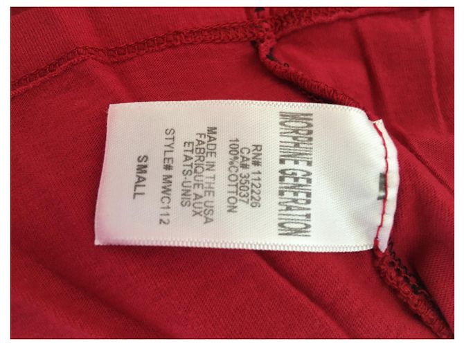 Autre Marque Camiseta sin mangas de algodón roja con motivo de calavera - vista 4
