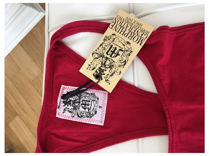 Autre Marque Camiseta sin mangas de algodón roja con motivo de calavera - vista 7