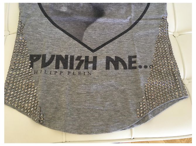 Camiseta Philipp Plein Punish Me Corazón Gris Algodón - vista 4