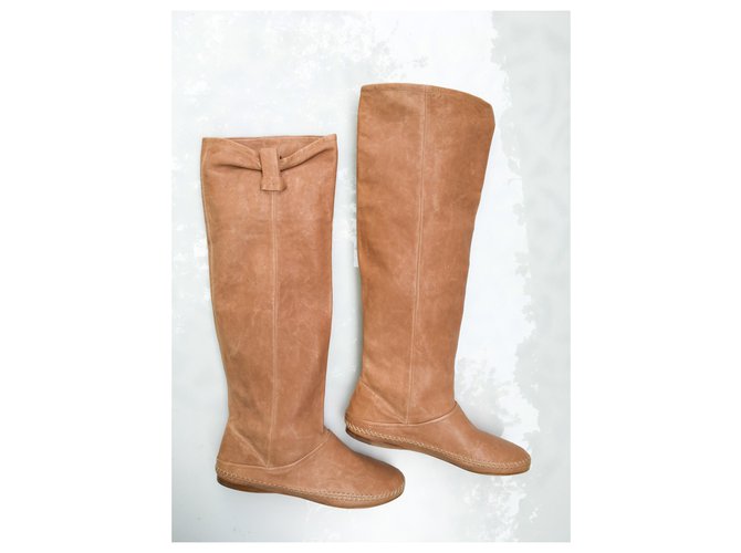 Botas Prada de cuero beige - vista 2
