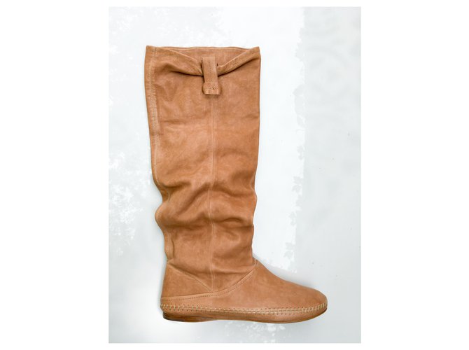 Botas Prada de cuero beige - vista 3