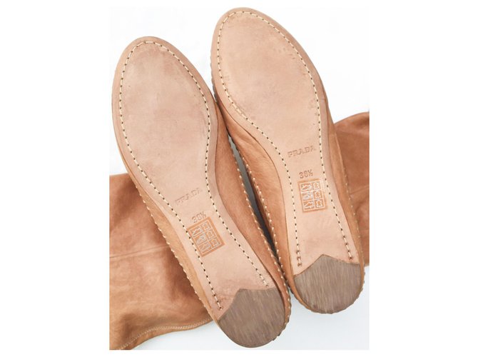 Botas Prada de cuero beige - vista 5