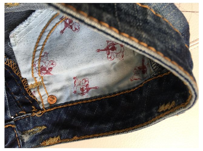 Vaqueros de pierna recta True Religion 5 bolsillos azul algodón - vista 10