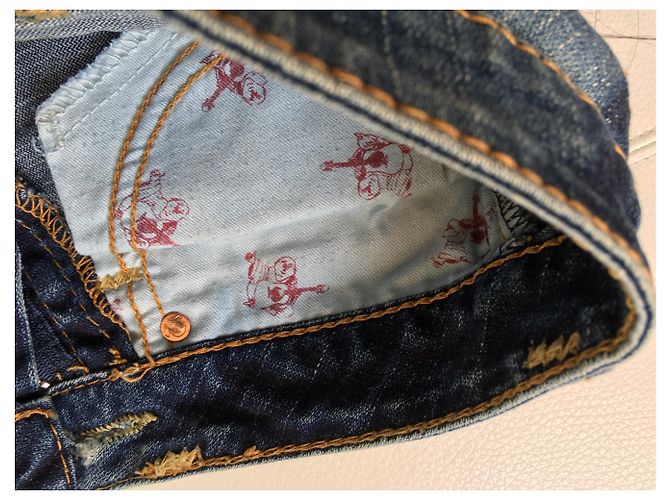 Vaqueros de pierna recta True Religion 5 bolsillos azul algodón - vista 11