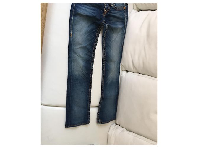 Vaqueros de pierna recta True Religion 5 bolsillos azul algodón - vista 2