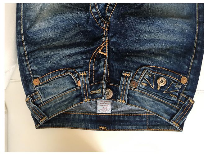 Vaqueros de pierna recta True Religion 5 bolsillos azul algodón - vista 5