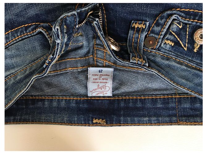 Vaqueros de pierna recta True Religion 5 bolsillos azul algodón - vista 6