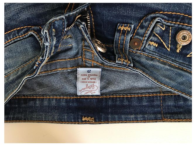 Vaqueros de pierna recta True Religion 5 bolsillos azul algodón - vista 7