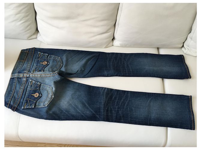 Vaqueros de pierna recta True Religion 5 bolsillos azul algodón - vista 8