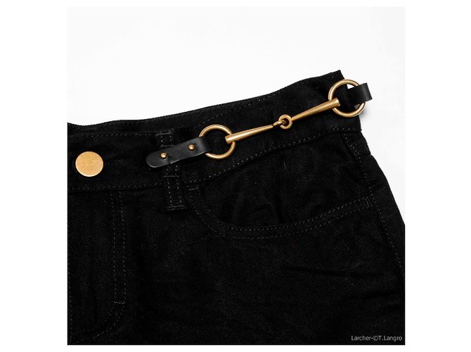 Pantaloncini Gucci Horsebit Neri Cotone 36 FR Nero - vista 3