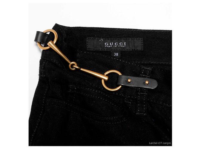 Pantaloncini Gucci Horsebit Neri Cotone 36 FR Nero - vista 4