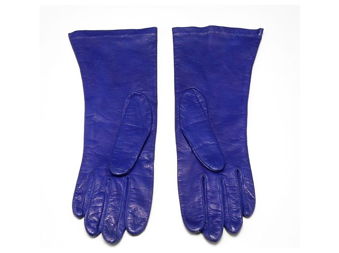 Hermès Lederhandschuhe Blau - Ansicht 2