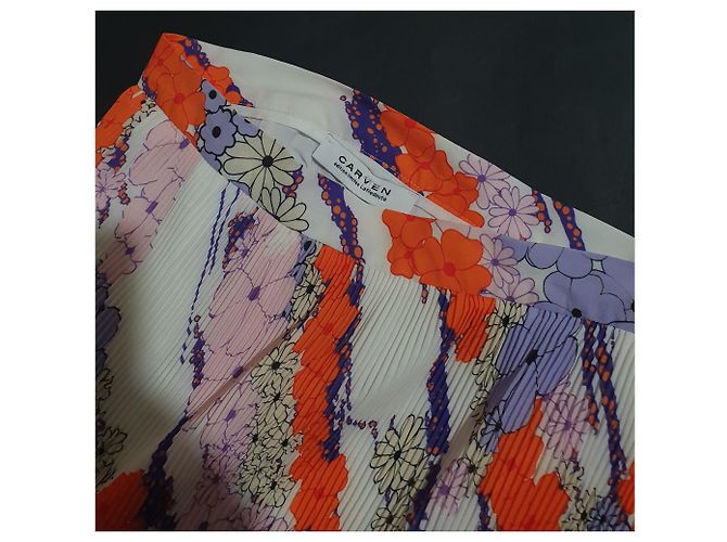 Falda floral plisada Carven Multicolor - vista 3