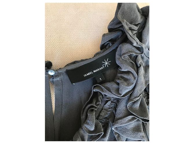 Isabel Marant Seidenkleid Anthrazitgrau - Ansicht 2