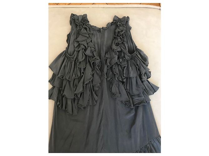 Isabel Marant Seidenkleid Anthrazitgrau - Ansicht 4