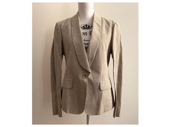 Roberto Cavalli Giacca blazer a righe Beige - vista 11