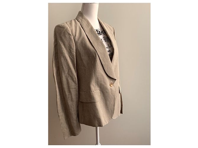 Roberto Cavalli Giacca blazer a righe Beige - vista 14