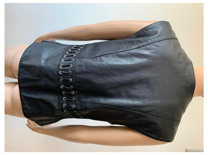 Autre Marque By Danie Leder biker Jacke Schwarz - Ansicht 5