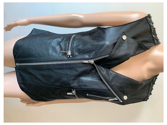 Autre Marque By Danie Leder biker Jacke Schwarz - Ansicht 6