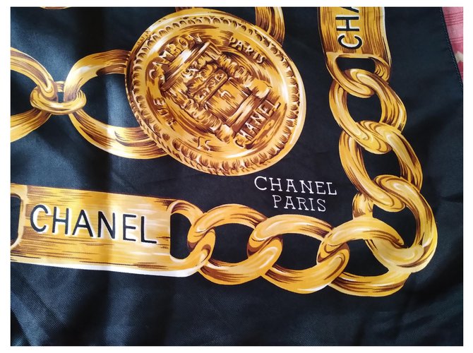 Cambon Chanel Bufandas de seda Azul oscuro - vista 2