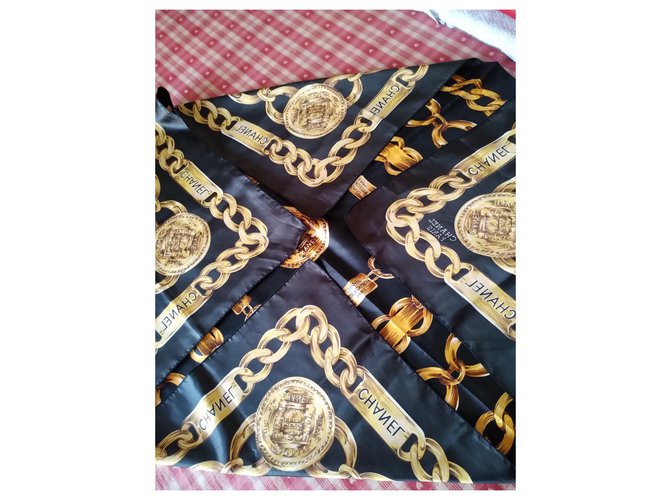 Cambon Chanel Bufandas de seda Azul oscuro - vista 4