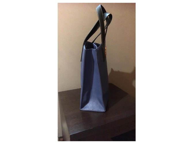 Borsa Séquoia blu in tessuto e similpelle - vista 4