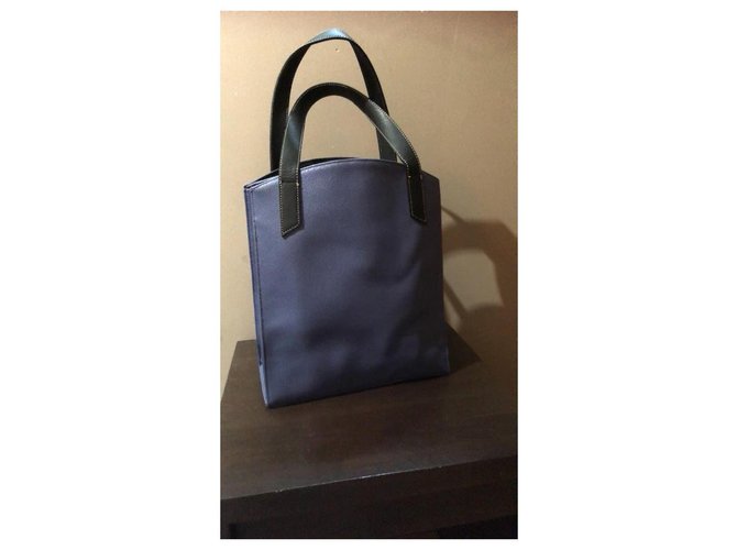 Borsa Séquoia blu in tessuto e similpelle - vista 5