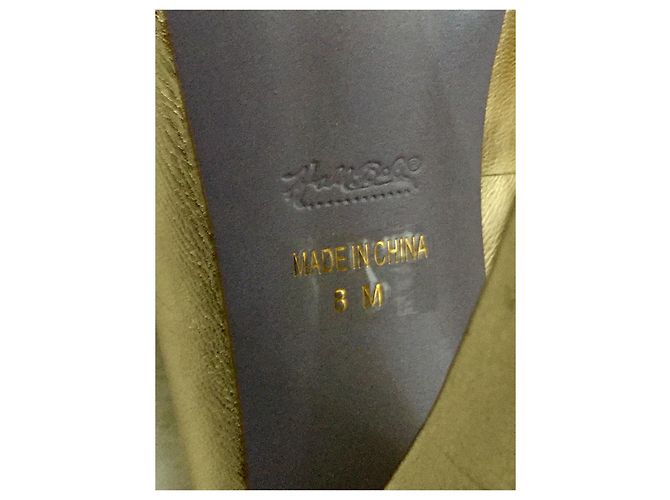 Peeptoes slingback Hale Bob em couro dourado - vista 7
