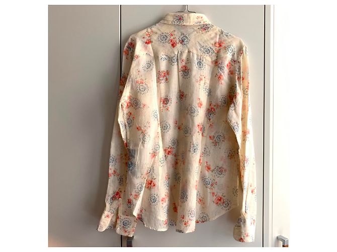 Ralph Lauren Camisa de gasa de algodón floral Beige - vista 2