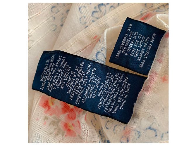 Ralph Lauren Camisa de gasa de algodón floral Beige - vista 4