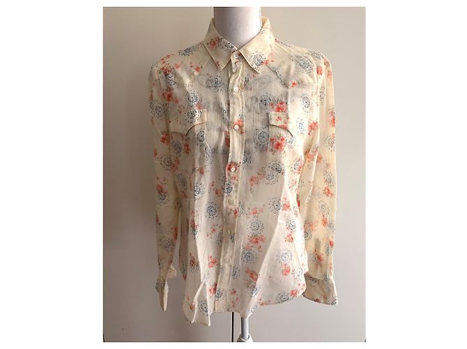 Ralph Lauren Camisa de gasa de algodón floral Beige - vista 7