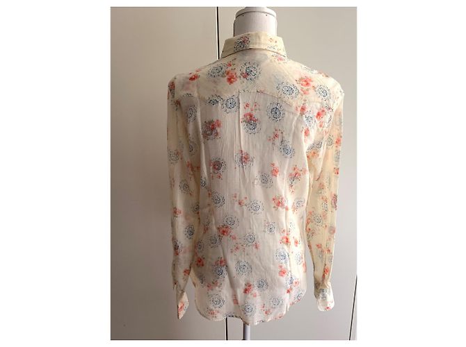 Ralph Lauren Camisa de gasa de algodón floral Beige - vista 8