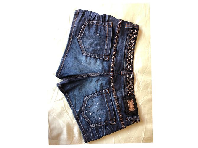 Philipp Plein Short Jeans Dunkelblau Baumwolle - Ansicht 2