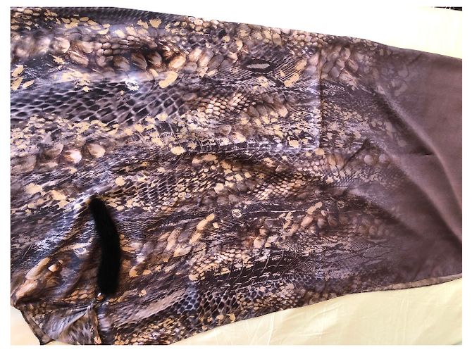 Sciarpa in seta Philipp Plein con dettagli in pelliccia Multicolore - vista 4