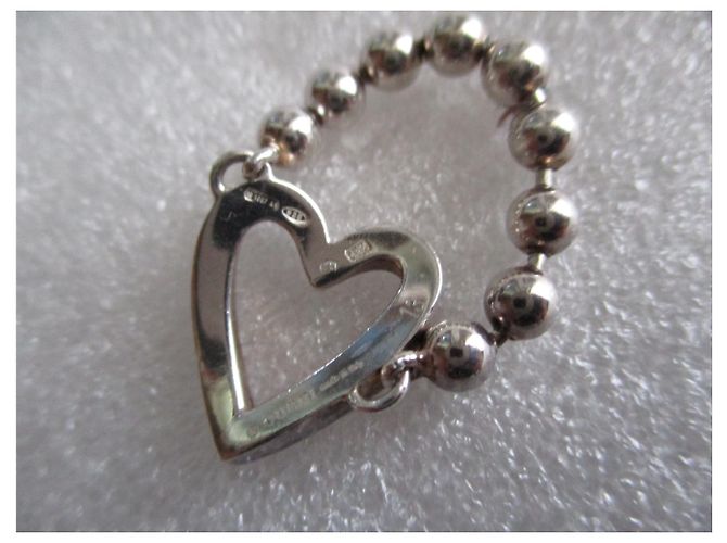 Anello Gucci in argento con cuore e pallina - vista 3