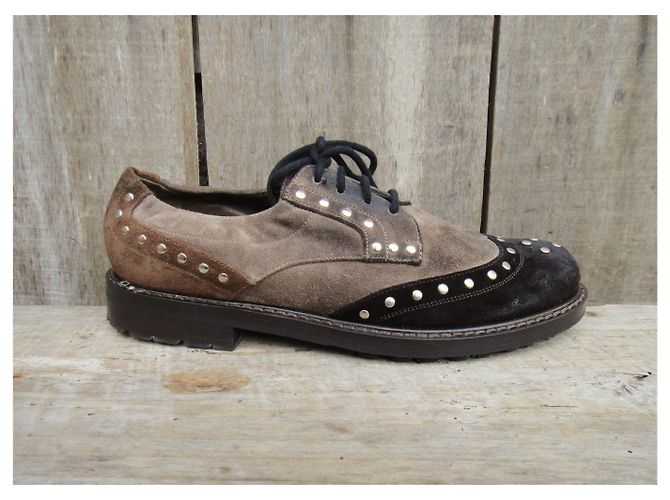 derby Marni chestnut in pelle di cervo taglia 37 Castagno - vista 4